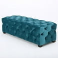 thumbnail image 3 of Provence Tufted Velvet Fabric Rectangle Ottoman Bench, 3 of 9