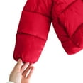 thumbnail image 4 of Cethrio Girls Puffer Jackets, Thickened Full Zip Thermal Long Sleeve Winter Coats with Hood Red Size 3-4 T, 4 of 5
