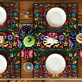 thumbnail image 6 of Sm:)e Mexican Dia De Los Muertos Table Place Mats, 12" x 18", 4 Count, Party Kitchen Dining Decoration, 6 of 6