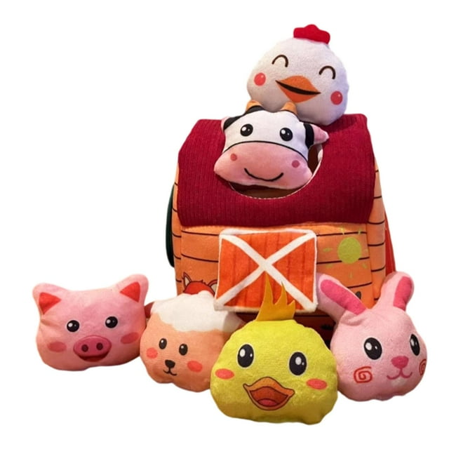 Animales de granja de peluche, juguetes de peluche de imitación de granja, recuerdos de fiesta, juego ligero, juguetes de peluche para niños, niños y Estilo A