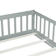thumbnail image 6 of Alvantor Twin Size Montessori Floor Bed for Kids with Door and Fence, Rubber Wood Toddler Platform Bed Frame, No Box Spring Needed, Gray, 6 of 7
