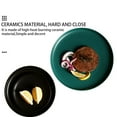 thumbnail image 2 of 1pc Coloured Ceramic Tableware Western Steak Plate Microwave Oven Available Ceramic Food Plate Round Shape (Dark Green 8 Inches), 2 of 9