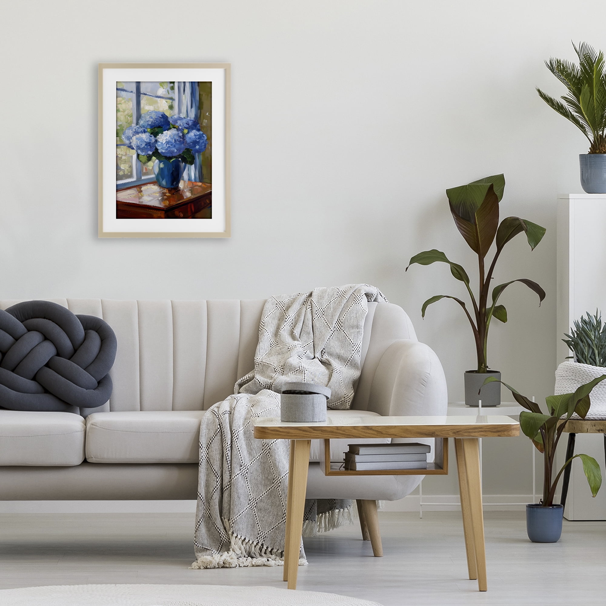 Stupell Industries Winter Hydrangeas by Window Birch Framed Print Under Glass, design by Creative Studio