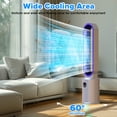 thumbnail image 3 of Advwin Bladeless Tower Fan, Quiet Cooling Air Circulator with 60° Oscillation, 24 Speeds, Purple, 3 of 9