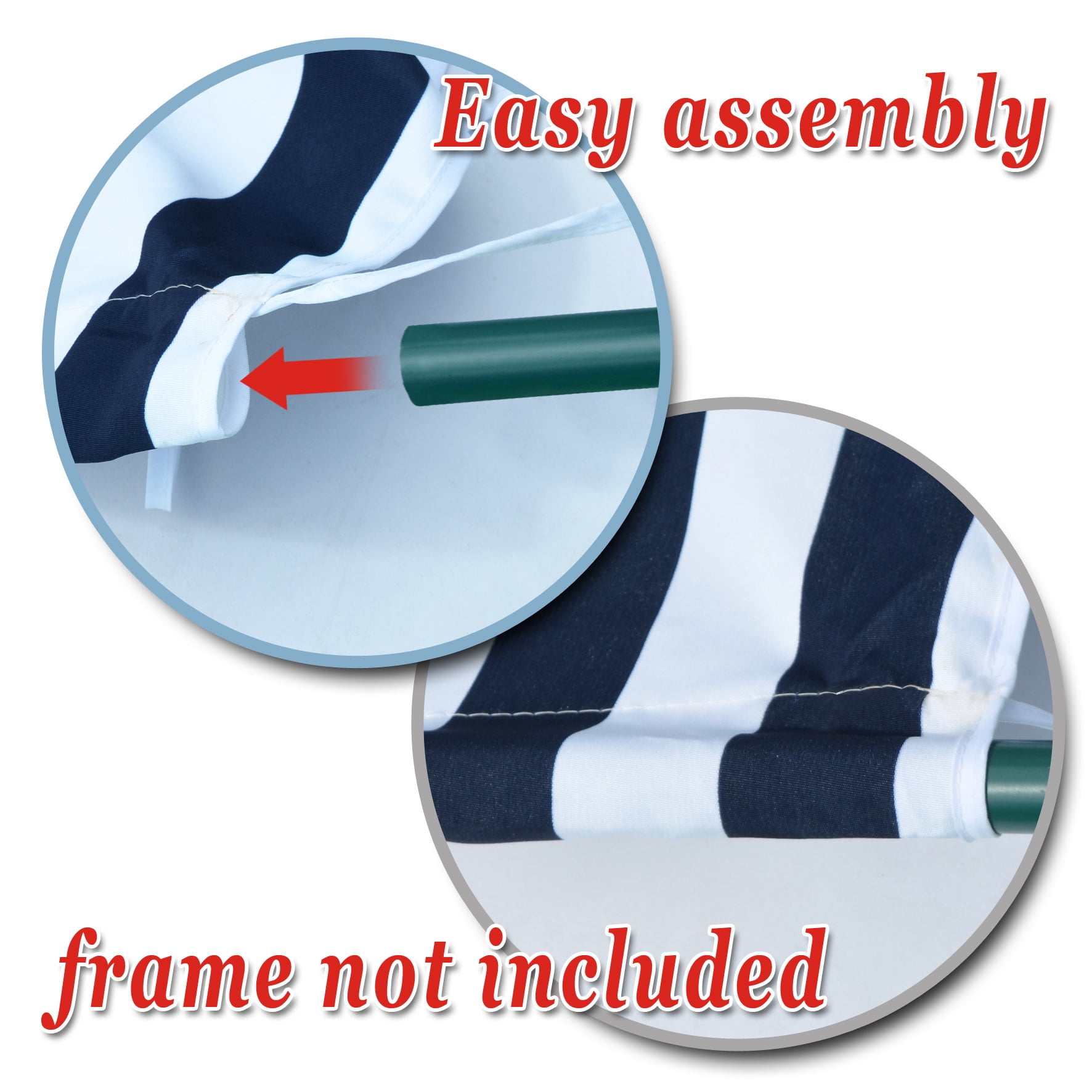SUNNY 18' x 8.2' Blue with White Universal Replacement Canopy for Pergola Structure, Water-Resistant
