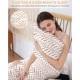 thumbnail image 5 of Burnt Orange Striped Satin Pillowcase for Hair and Skin with Zipper, Soft Breathable Cooling Silk Pillow Cases, Modern Abstract Art Geometric Body Pillow Covers Bed Pillows 20"x54", 5 of 6