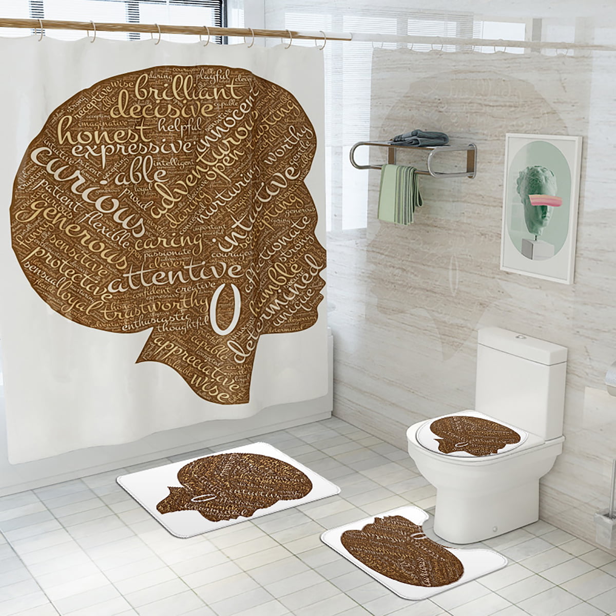 Details about   Pond Lotus Leaf Shower Curtain Waterproof Bath Mat Toilet Cover Pedestal Rug Set