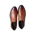 thumbnail image 3 of Harsuny Mens Wedding Glossy Oxford Shoe Smooth Classic Dress Shoes Party Nonslip Low Top Brown Sandals 42, 3 of 9