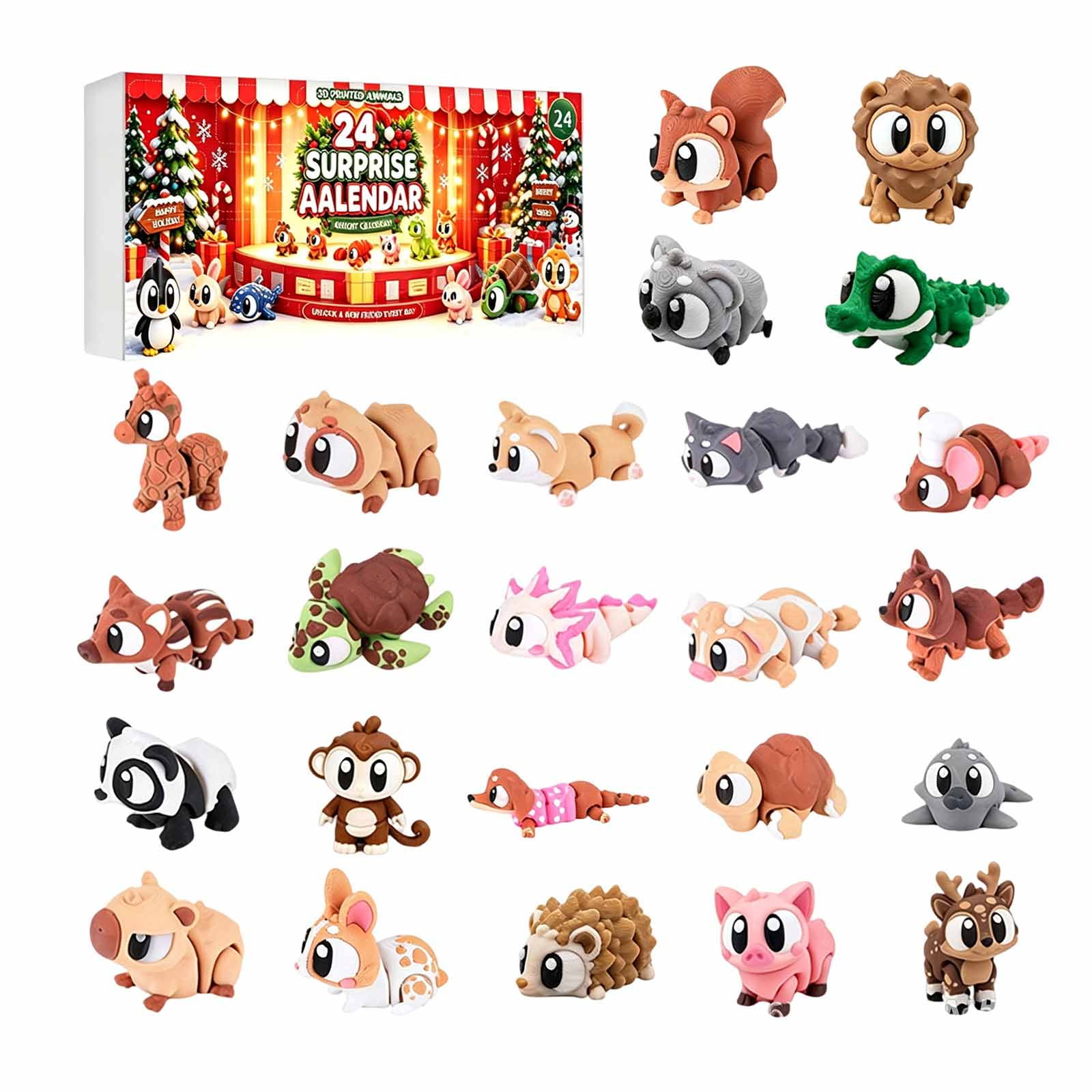 Decorative Miniature Figurine Set 3D Printed Collectible Toys For Holiday Display And Gift Collection