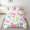 thumbnail image 2 of jejeloiu Colorful Cute Flower Twin Bedding Sets 7-Piece,Chic Kawaii Butterfly Bedding Comforter Set,Plant Floral Leaves Sheet Sets For Girls Kids,Microfiber Room Decoration Reversible, 2 of 8