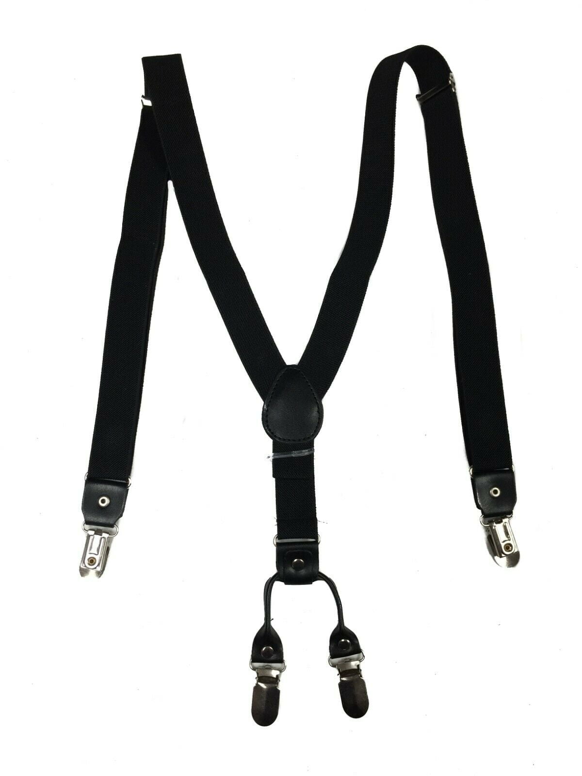 4-Clips Black Suspenders Adults Men Women Teens Wedding Formal ...