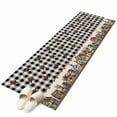 thumbnail image 6 of Farm Black Kitchen Runner Rug 2x6 Washable Runners for Hallway Non Slip Brown Western Texas Star Plaid Country Berry Large Area Rug Indoor Floor Carpet for Bathroom Laundry Entryway Bedroom, 6 of 8