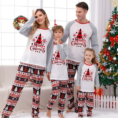 

Verugu Christmas Pajamas for Family Matching Christmas Pajamas Set Classic Xmas Print Pjs Sleepwear Sets Christmas Pajamas Gifts for Kids Adults Funny Holiday Sleepwear Dad XXL