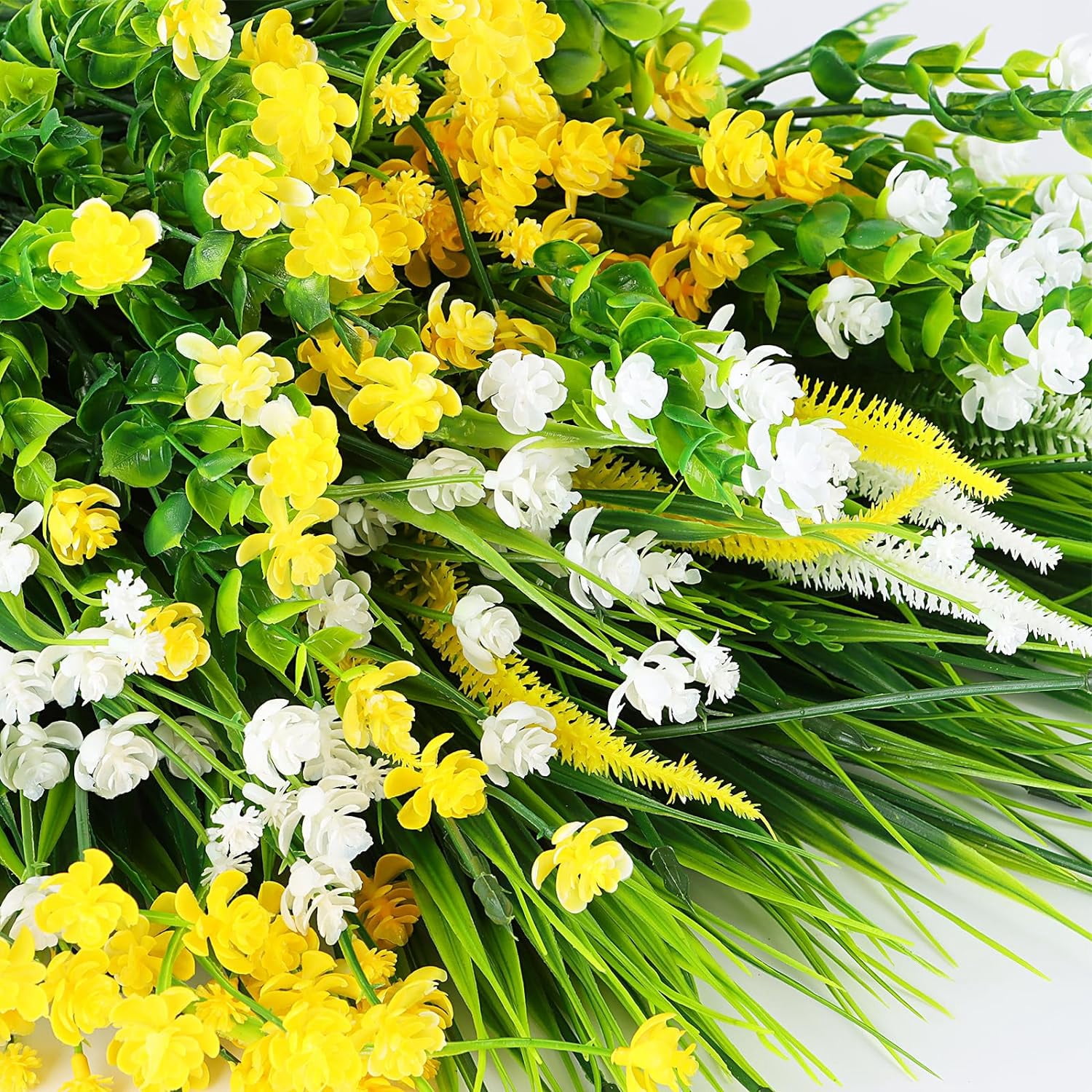 Artificial Plants Outdoor, 20PCS Artificial Flowers, UV Resistant Fake Flowers, Faux Flowers for Outdoor Planters for Front Porch Pot Decor