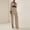#212-Khaki, variant on Women's Professional Suit Set, Solid Color and Color Block Long Sleeve Blazer with Button Front, Formal Business Attire for Office and Formal Occasions