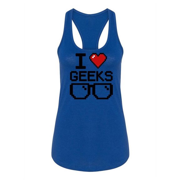 I Love Geeks With Glasses Racerback Tank Women -Image by Shutterstock, Female x-Large