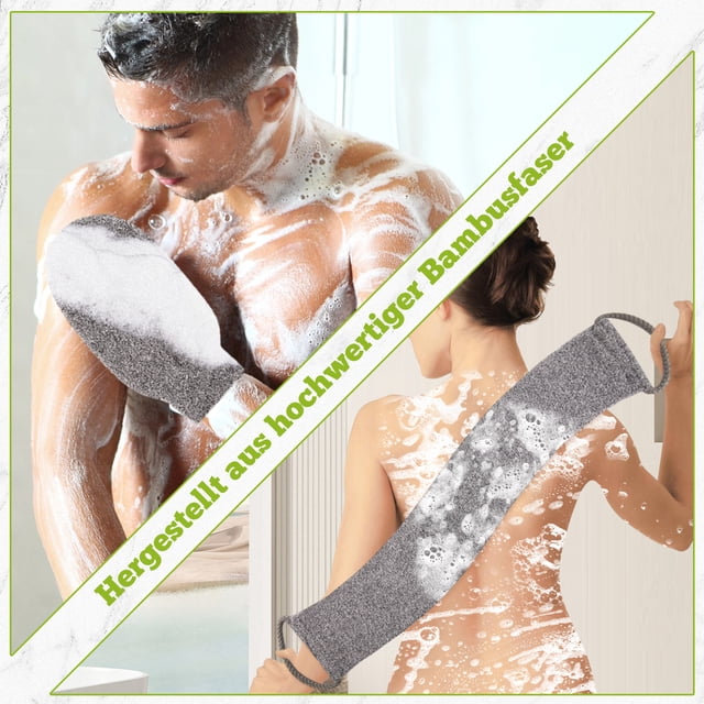 Qarigey Limpiador de lufa exfoliante de doble cara para baño, depurador de espalda de jabón Natural ancho Cuerpo del baño