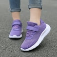 thumbnail image 2 of Wdgfv Girls Running Shoes Lightweight Non Sports Sneakers Breathable Mesh Upper Comfortable Flat Thick Bottom For Casual Walking And Outdoor Activities Purple 34, 2 of 9