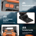 thumbnail image 5 of Bearachild Ventilador recargable ABS con giro y plegado de 180°, silencioso y portátil, carga USB tipo C. Electrodomésticos naranja, 5 of 5