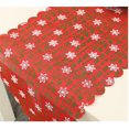 thumbnail image 4 of 180*35 cm, camino de mesa navideño, utilizado para reuniones familiares, decoraciones navideñas (copo de nieve rojo), 4 of 4