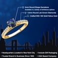 thumbnail image 2 of Gem Stone King 10K Yellow Gold Blue Mystic Topaz and Lab Grown Diamond Engagement Ring for Women | 0.68 Cttw | Round 5MM | Gemstone November Birthstone | Size 5, 2 of 6