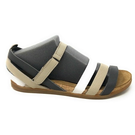El Naturalista Womens Zumaia NF42 Flat Sandal White Beige Leather Size 37 EU