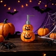 thumbnail image 5 of Halloween Pumpkin Soap Dispenser, Funny Ceramic Ghost and Pumpkin Liquid Pump Halloween Decor Indoor, Essential Oil Lotion Bathroom Kitchen (Double Pumpkin), 5 of 6