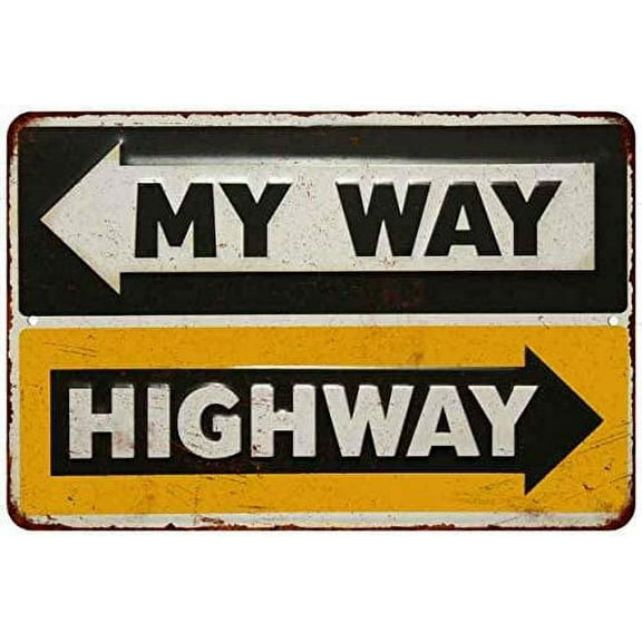 My Way Highway Vintage Retro Reproduction Gift 8 x 12 High Gloss Metal 208120067021