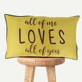 thumbnail image 3 of Vargottam Cotton Embroidered All of Me Loves all of youLumbar Farmhouse Throw Pillow Cover Quote Cushion Covers 12x20 Inches Housewarming Gift, 3 of 8