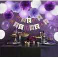 thumbnail image 2 of Purple Bridal Shower Decorations Set- Bride To Be Banner White Lavender PurpleTissue Paper Flower, 2 of 6