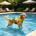 thumbnail image 4 of Little Bee Shape Dog Swimming Vest with Traction Handle, Adjustable Padded Flotation Life Jacket for Pool Beach Boating, Medium 15-22 lb, 4 of 6