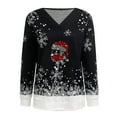 thumbnail image 3 of Women Christmas Loose V Neck Snowflake Pullover Sweatshirt Long Sleeve Top Cozy Relaxed for Holiday Gatherings, 3 of 3