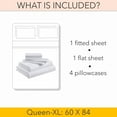 thumbnail image 6 of PRATYUX Percale Sheets - Queen XL 6-Piece Sheet Set 700-Thread Count 100% Pure Organic Percale Cotton, 15" Deep Pockets (1 Flat, 1 Fitted, 4 Pillowcases) - White Percale Sheets, 6 of 7