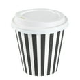 thumbnail image 5 of Restpresso 8 oz Black and White Stripe Paper Single Wall Coffee Cup - with White Lid - 3 1/2"x 3 1/2"x 4" - 20 count box, 5 of 11