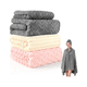 thumbnail image 3 of "4pcs Juego De Toallas Baño Completo Grande Suaves 140×70 Cm Lab.G  Gris Beige y Rosa ", 3 of 5