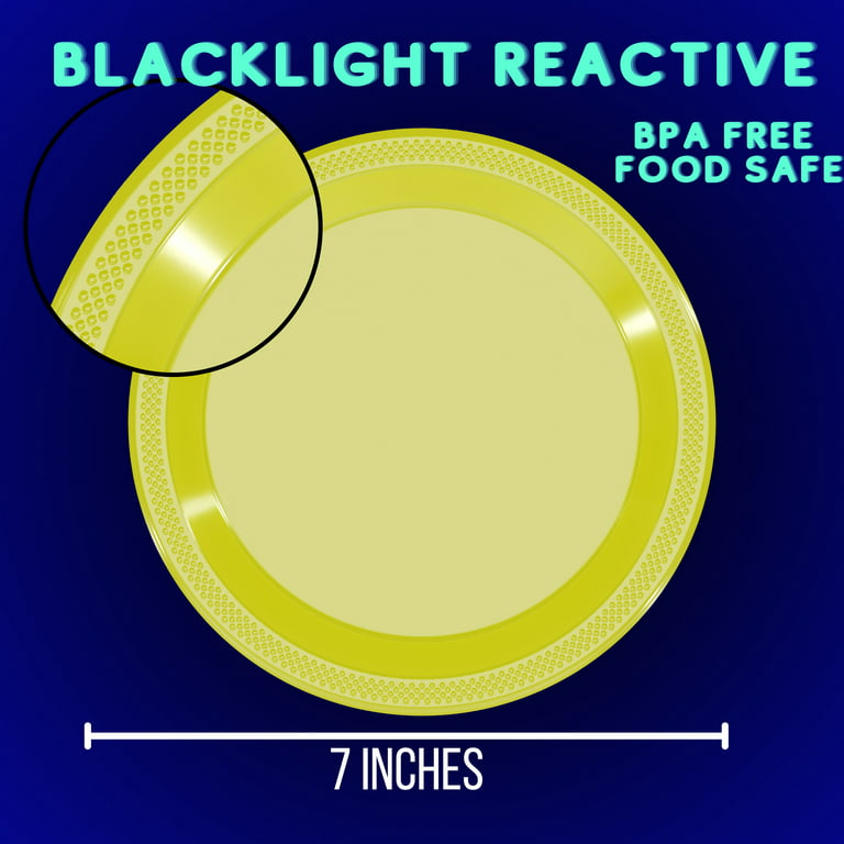 10.25 inch Neon UV Blacklight Reactive Glow Party Plates- 20 Count –  DirectGlow LLC