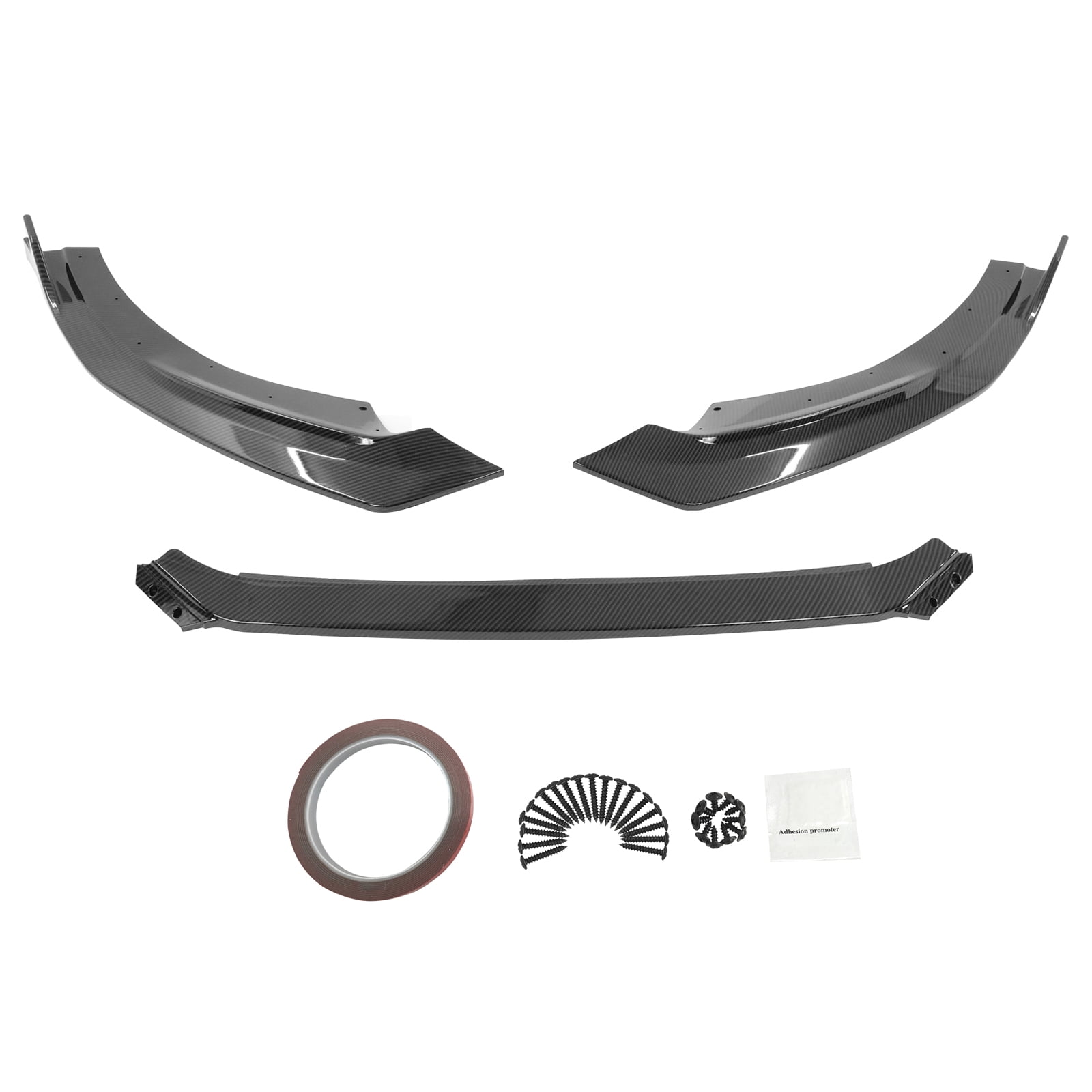 Ikon Motorsports Front Bumper Lip Compatible With 2021-2024 Kia K5 GT-Line RD Style Carbon Fiber Print 4PCS Front Lower Spoiler Air Dam Chin Splitter - Injection PP