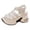 White, variant on Rokment Air Cushion Chunky Wedge Heeled Gladiator Dress Sandals for Women Comfortable Leather Open Toe Ankle Strap Platform Non Slip Work Beach Summer Shoes Black Size 6.5