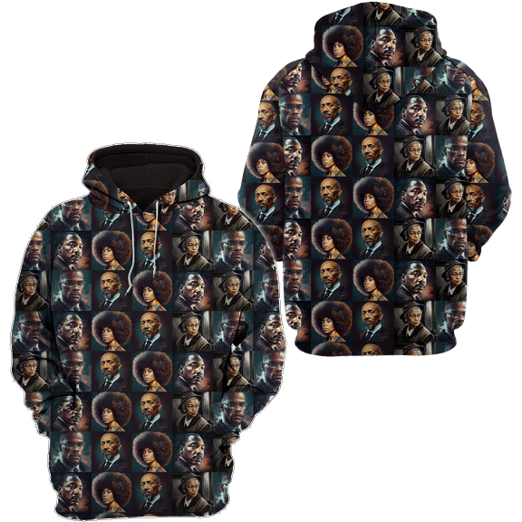 Lotusprinthandmade Civil Rights Leaders African Inspired Hoodie 3D (Lightweight) S-5XL Multicolor