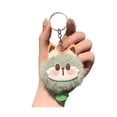thumbnail image 1 of Llavero con cascabel, cara de zorro peluda, huellas de patas rosas, suave peluche, para bolsos, mochilas, accesorios decorativos., 1 of 8