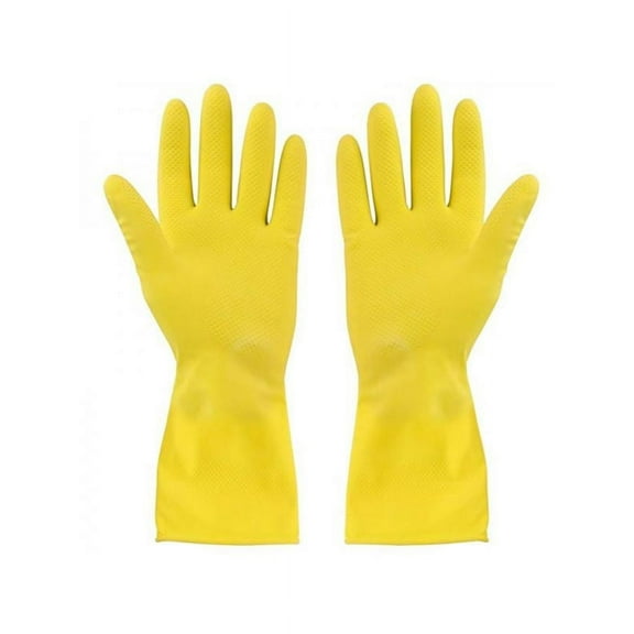 Yellow Strong Washing Cleaning HOUSEHOLD RUBBER Latex GLOVES x 1 Pairs