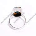 thumbnail image 5 of Blue and Orange Oyster Turquoise Gemstone 925 Sterling Silver Statement Ring Jewelry Gift for Her, 5 of 5