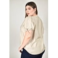 thumbnail image 3 of Blusa con detalle plisado Roman Fashion /Tallas Extras, 2761 (Beige) beige 42, 3 of 6