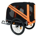 thumbnail image 6 of Large Folding Bike Trailer for Dogs, 120LB Capacity All-Terrain Pet Carrier with Steel Frame, Universal Bike Hitch, Black-Orange for Cycling, Jogging & Camping, 6 of 19