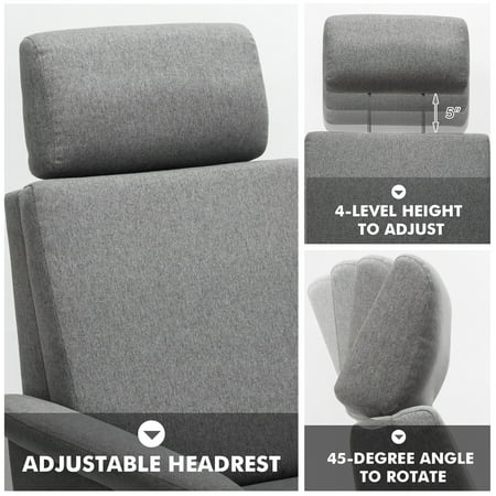Costway Massage Recliner Chair with Remote Control and Adjustable Headrest - Gray