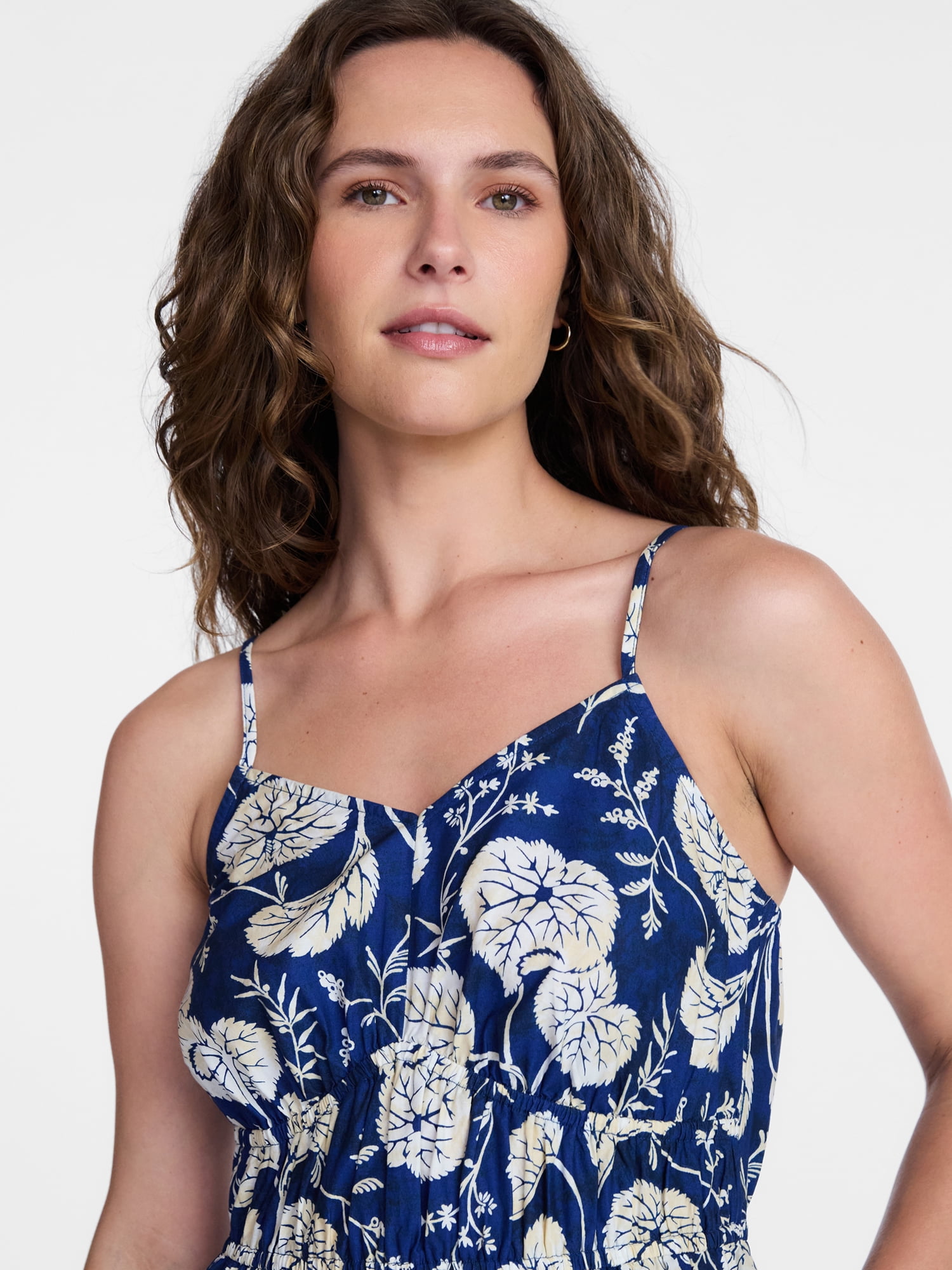 Time and Tru Women's Spaghetti Strap Midi Dress, Sizes XS-XXXL