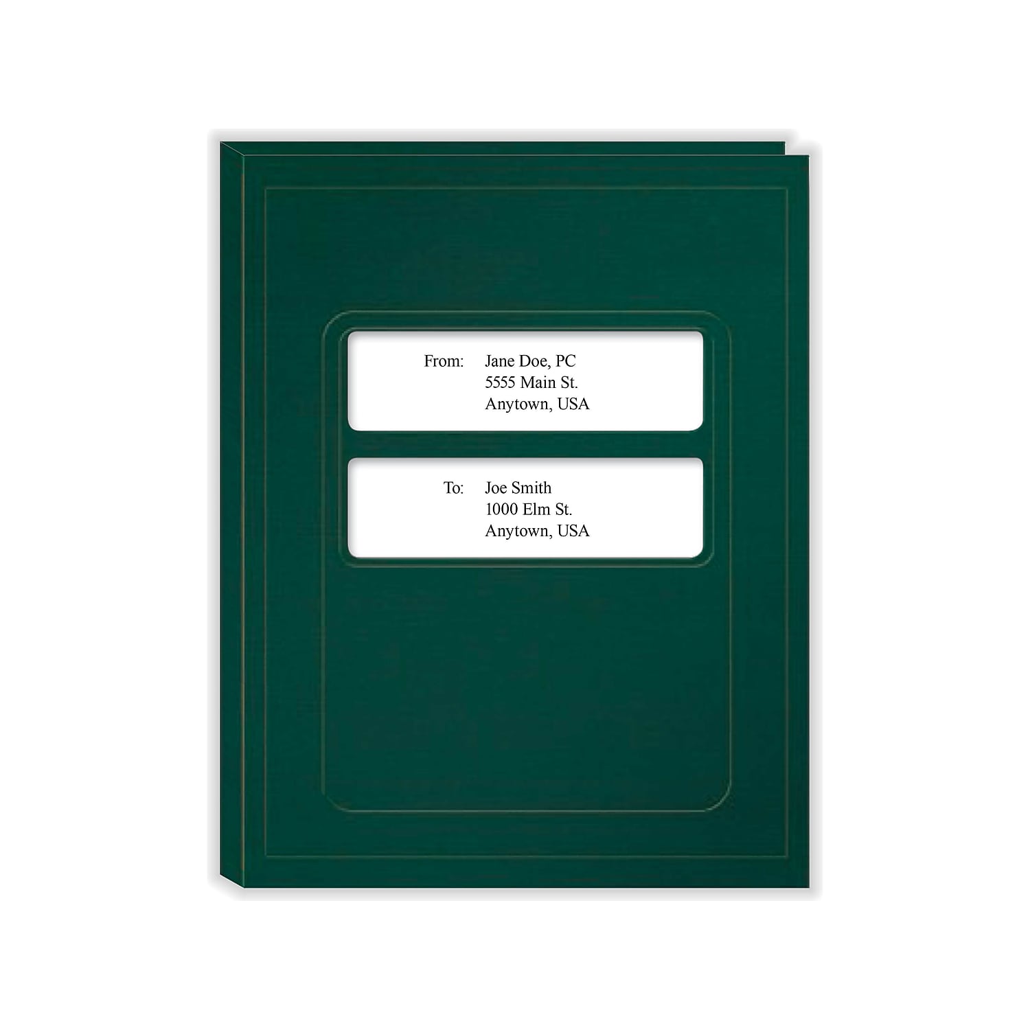 ComplyRight Double-Window Tax Presentation Folder Emerald Green 50/Pack (FG04)