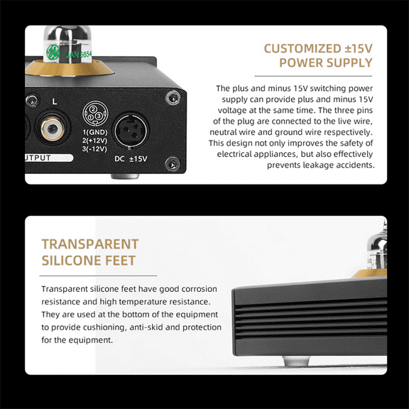 HiFi Tube Audio Amplifier JAN5654 Vacuum Tube Buffer Treble Adjustment Audio Tube Preamp Stereo Receiver US Plug