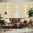thumbnail image 2 of Ambesonne Vintage Window Curtains, Baroque Curved Flowers, Each 28" W x 63" L, Cream Pale Brown, 2 of 5