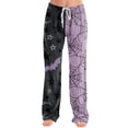 thumbnail image 2 of Halloween Pajama Pants Women Cute Halloween Party Graphic Casual Lounge Pajama Pants Drawstring Elastic Waist Holiday Women's Sleepwear Dark Purple L, 2 of 5